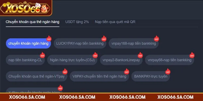 Nạp Tiền XOSO66 Nhanh Chóng, Chuẩn Xác, Bảo Mật Tối Đa 2 Khám phá 3 phương thức nạp tiền XOSO66 hiện đại mà nền tảng sử dụng